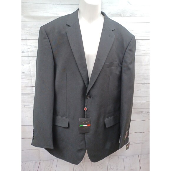 Lucci Collezione Mens Black Blazer Jacket Sports Coat 44L NWT - Picture 1 of 12